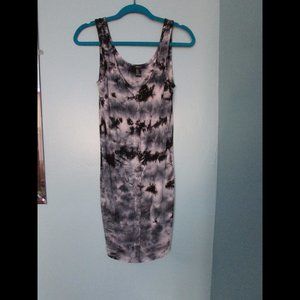 Blue Tie-Dye Ribbed Bodycon Dress